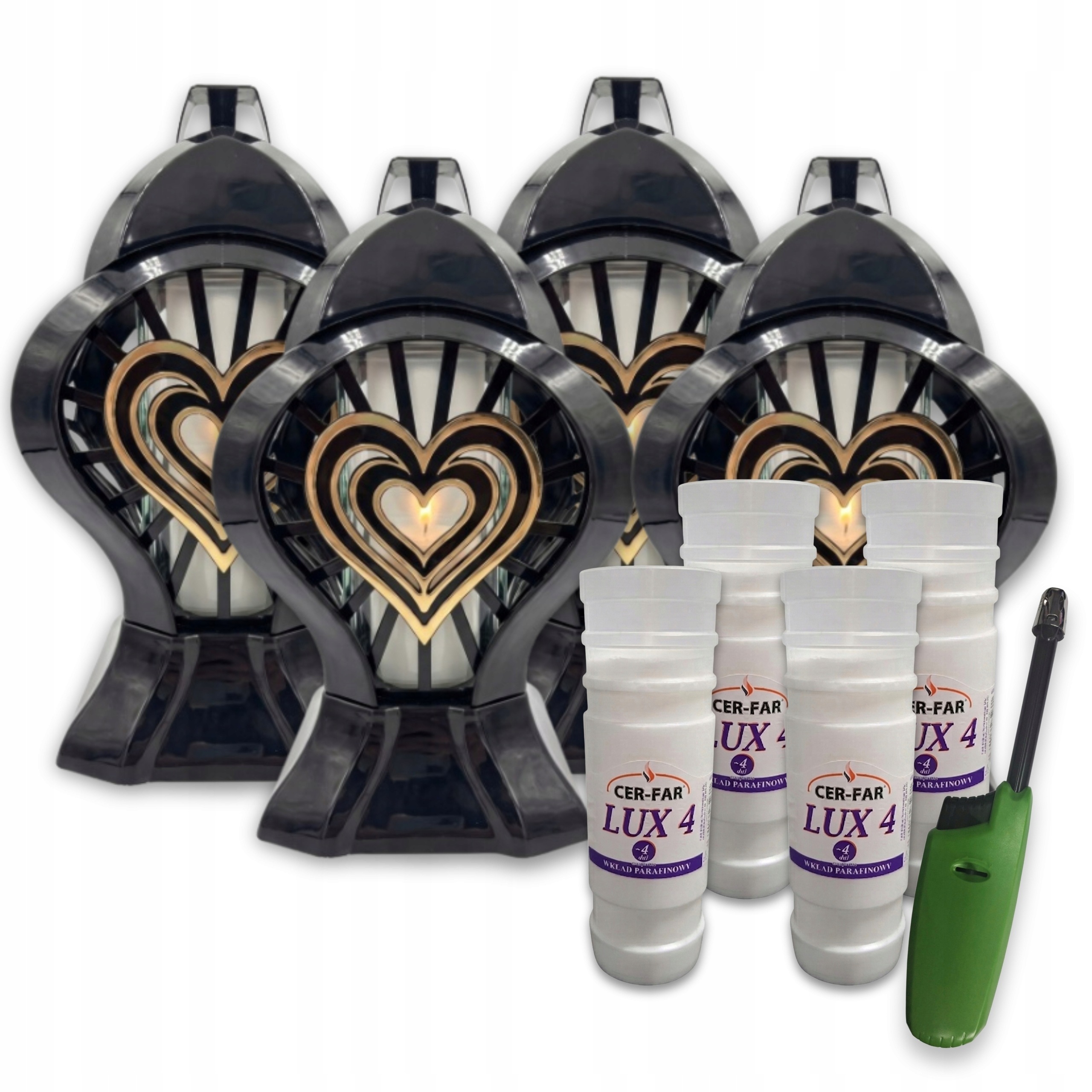Hřbitovní Svíčka zapalovač Rubín Heart Candle Gold Bonus ke Dni všech svatých