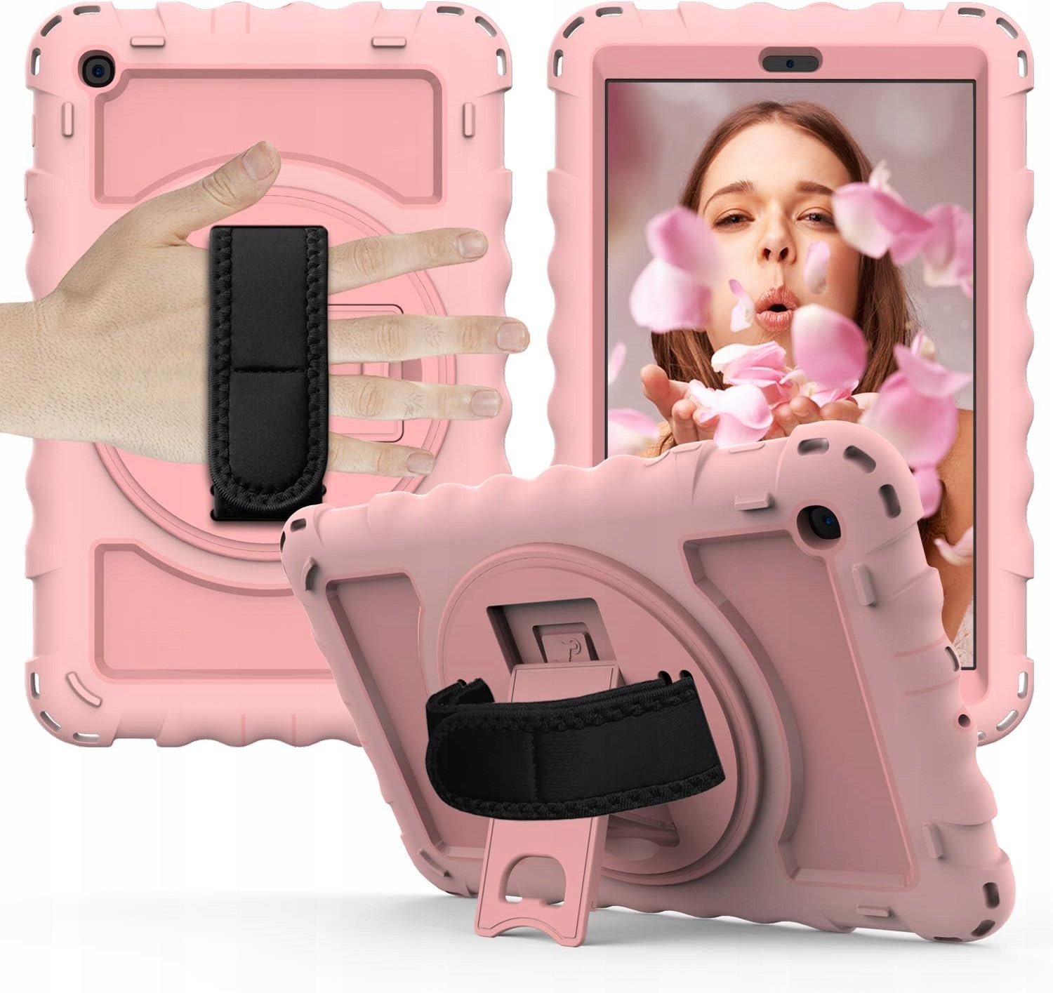 Pouzdro pro Samsung Galaxy Tab A 8.4" Podstavec a popruh na rameno Růžové