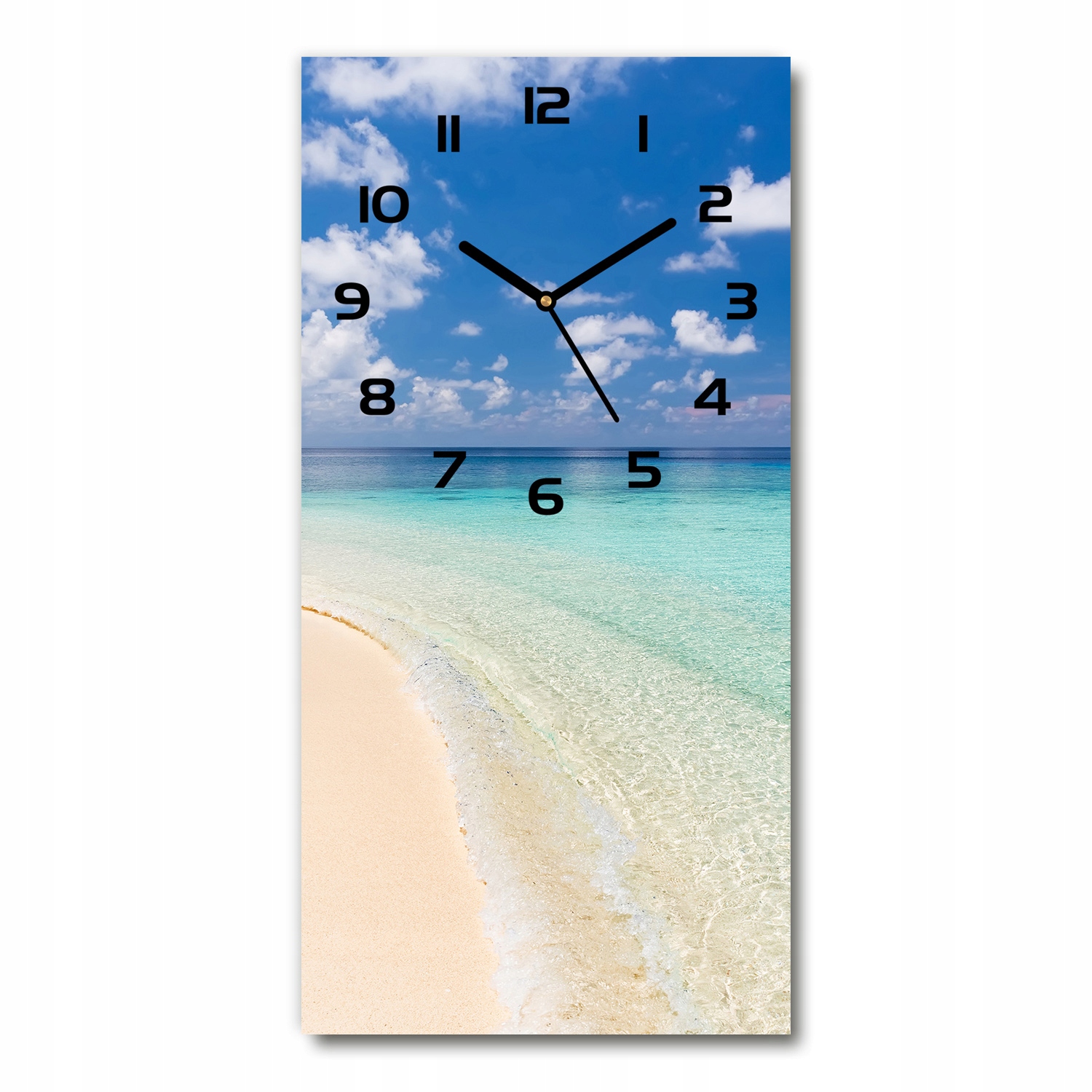 

Zegar szklany ścienny Plaża Malediwy 30x60 pionowy