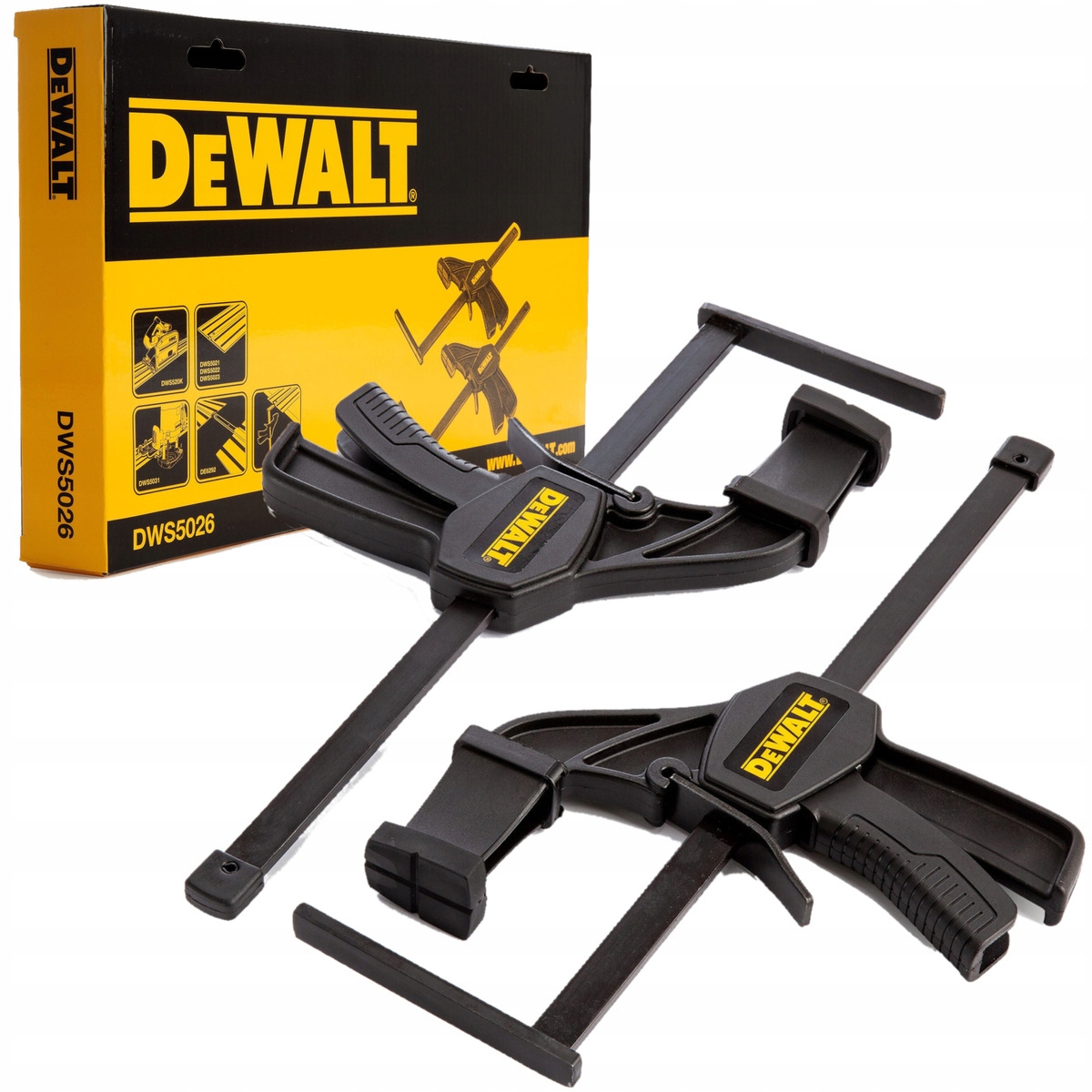 Ściski szybkomocujące do szyn DeWALT 2szt DWS5026