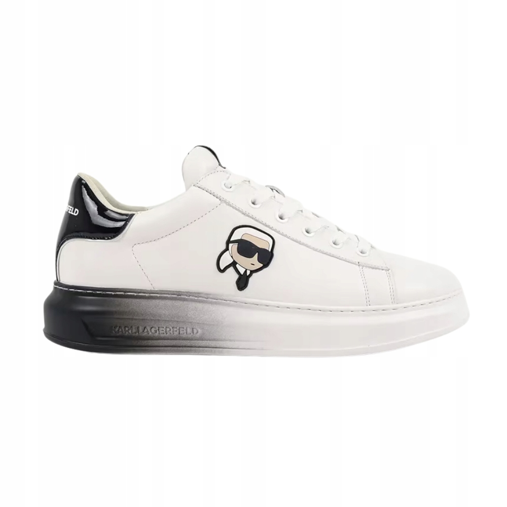 Karl Lagerfeld Bílé pánské kožené tenisky Ombre Kapri 43