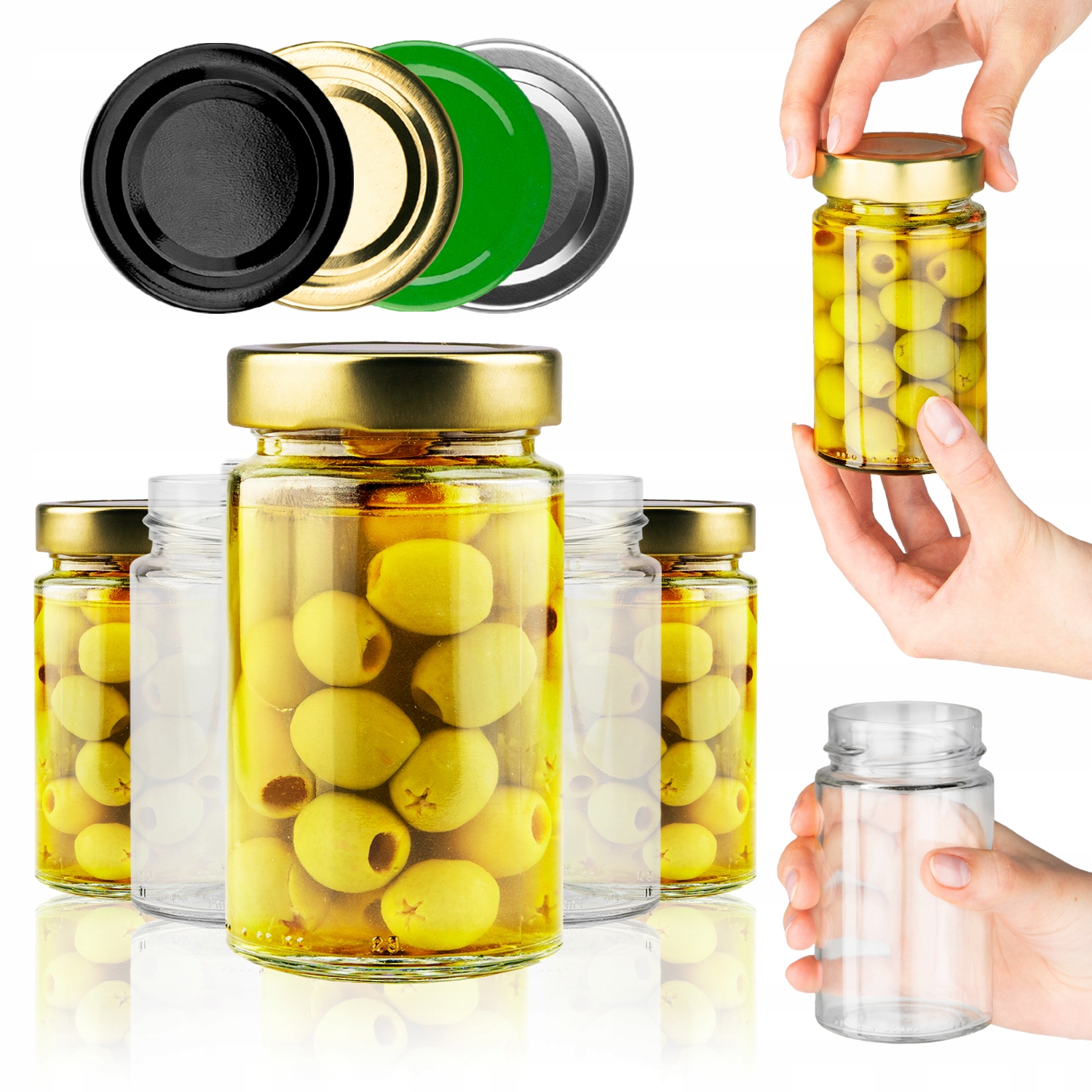 50X Słoiki Szklane Na Przetwory Miód Dżemy Konfitury 245ML Zakrętki