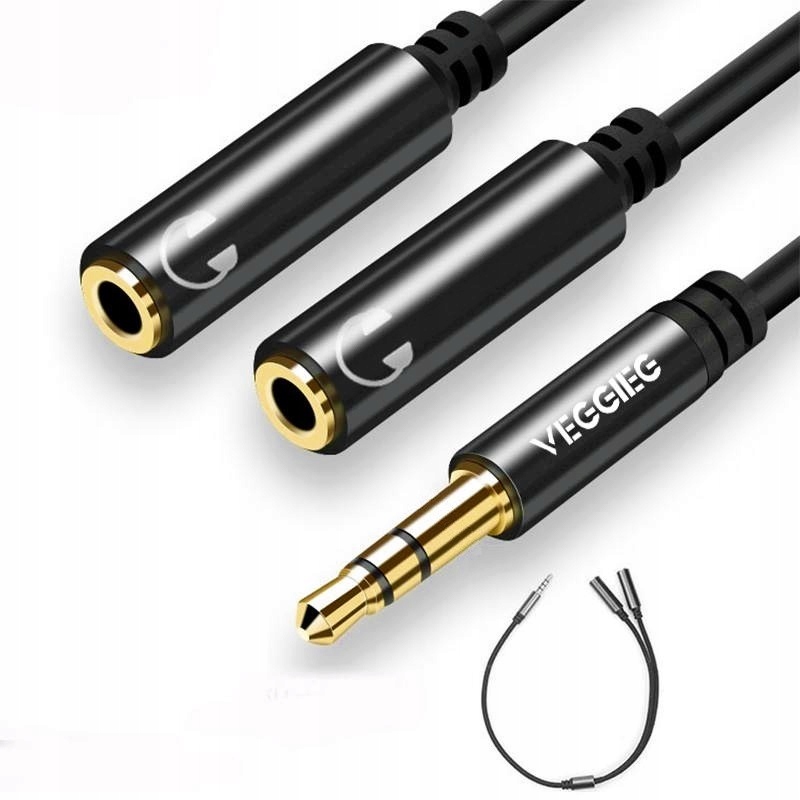 

Kabel Rozdzielacz Mini Jack 3,5MM 2x Słuchawki Aux