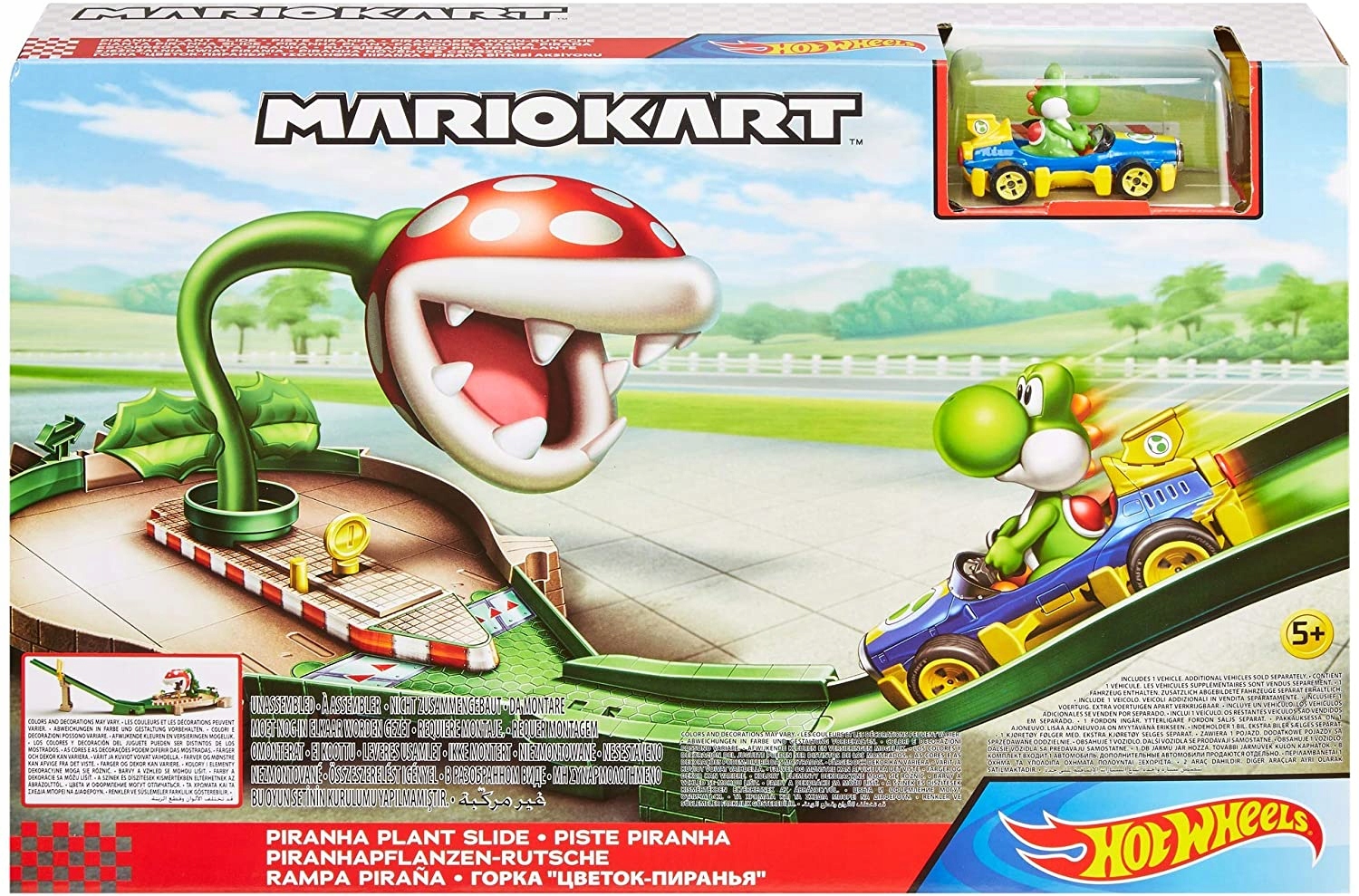 Tor samochodowy Mario Kart Piranha Hot Wheels Starcie z wrogiem GFY47