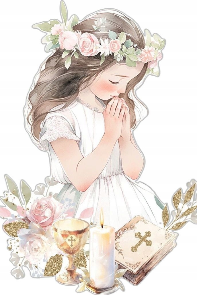 Diamantová výšivka I Svaté Přijímání Náboženský K Prvnímu Svatému Přijímání Hostie Náboženství 40x60 cm