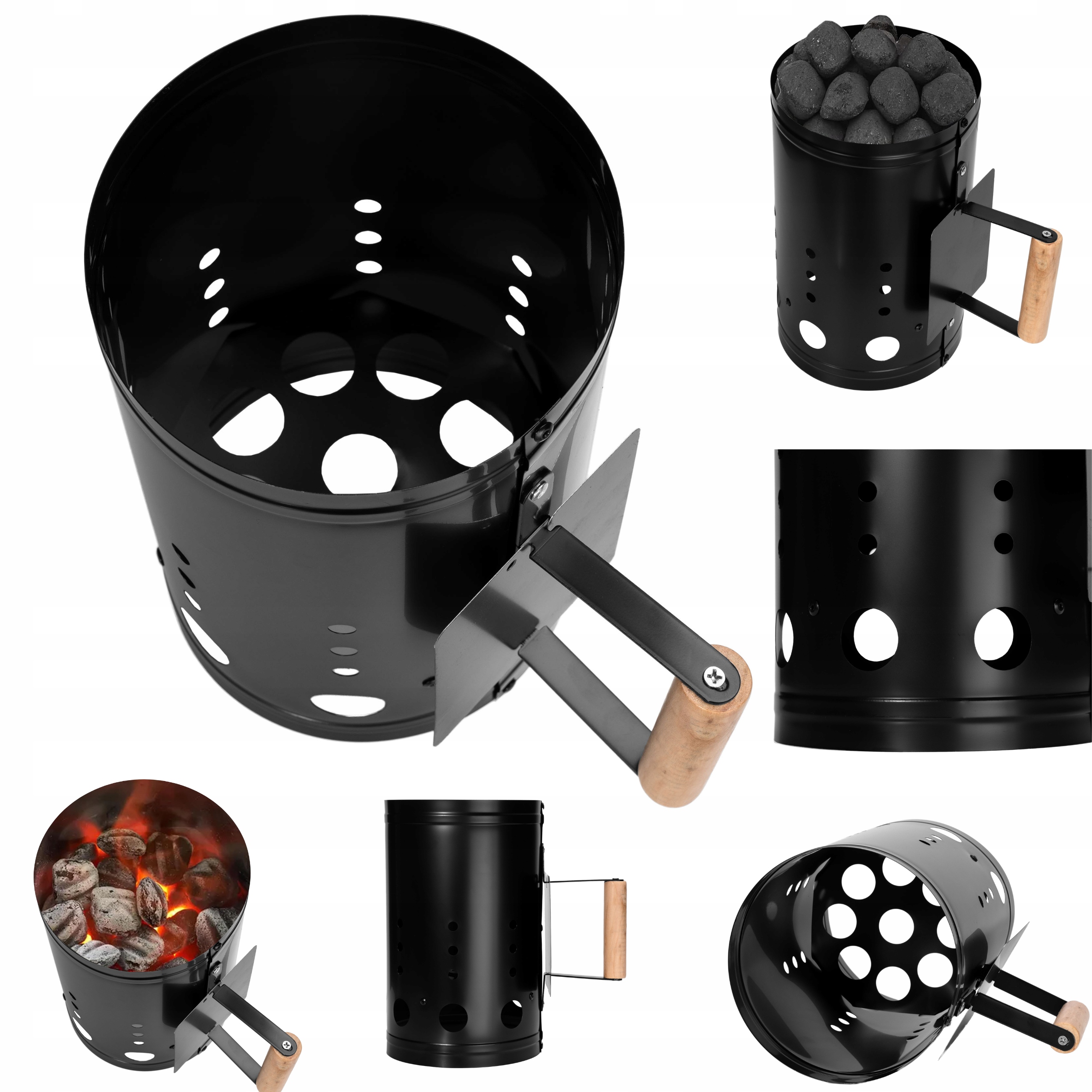 KOMIN STARTER DO ROZPALANIA GRILLA WĘGLA BRYKIETU STAL OCYNKOWANA