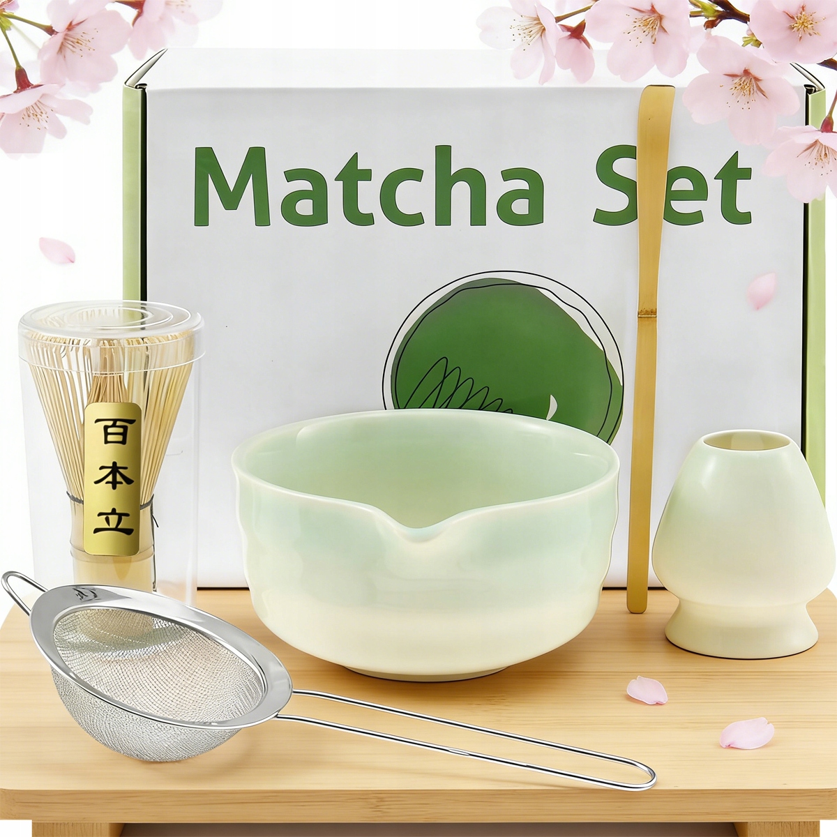 Akcesoria pro výrobu Matchy, sada pro Matcha s keramickou miskou