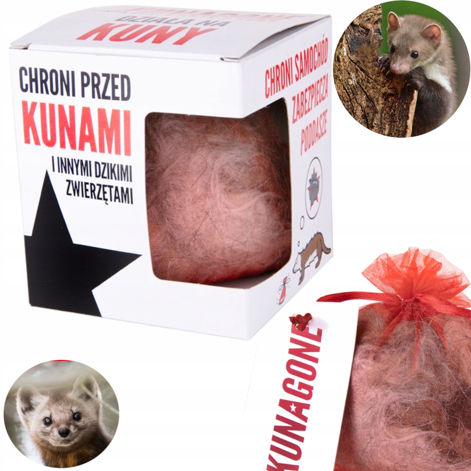 KUNAGONE ODSTRASZACZ KUNY DO SAMOCHODU DOMU AUTA