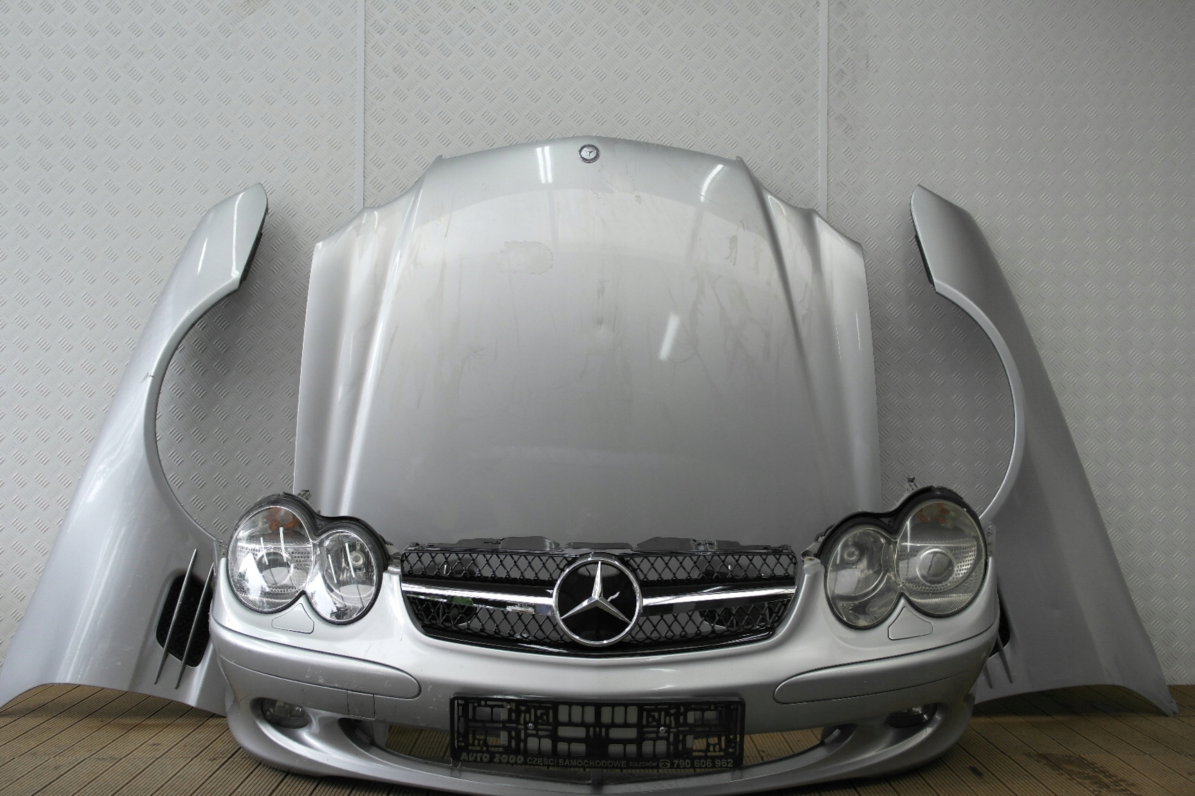 MERCEDES SL R230 PRZÓD KPL MASKA ZDERZAK BŁOTNIKI PAS PRZEDNI LAMPY EU 744