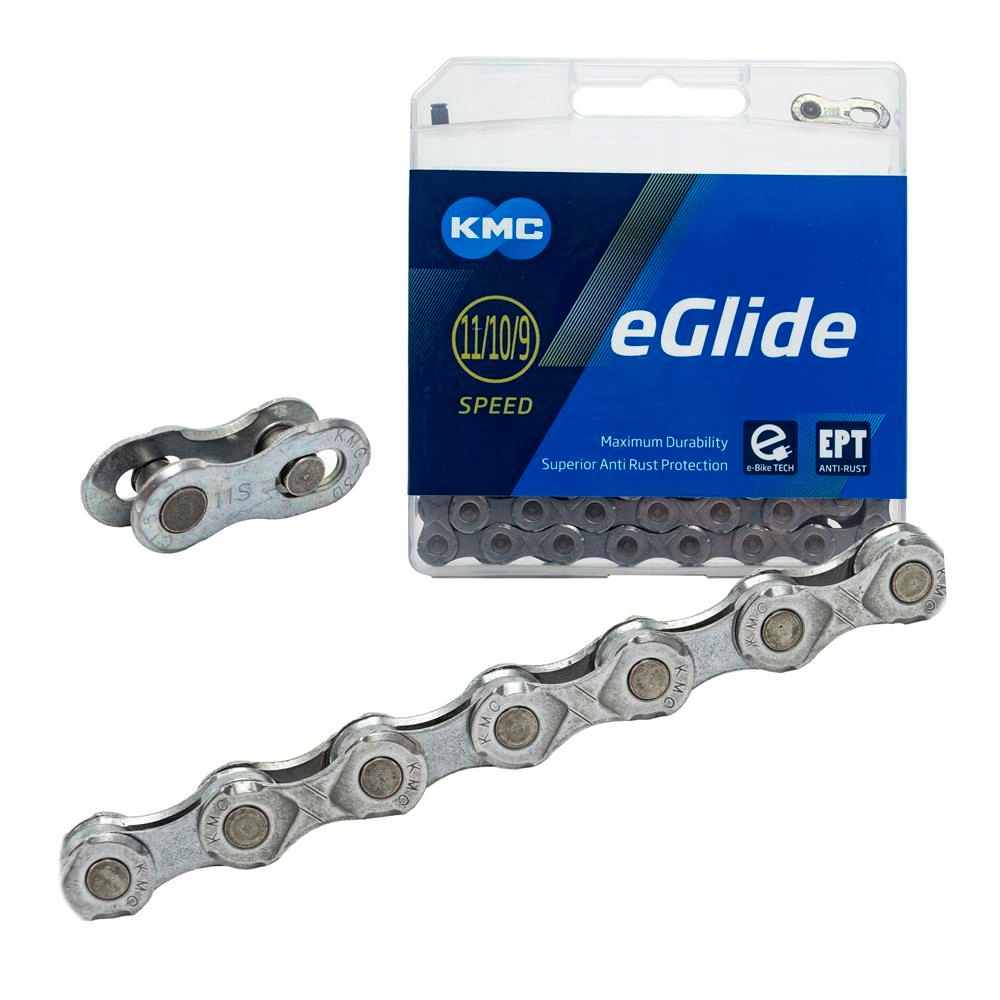 Łańcuch rowerowy Kmc eGlide 9 10 11rzędowy Ept 118ogniw QuickLink Linkglide