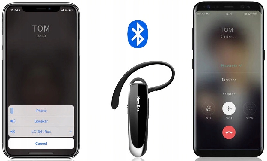 SŁUCHAWKA DO UCHA BLUETOOTH DLA KIEROWCY TIRA KURIERA DOSTAWCY LEKKA Impedancja 16 Ω