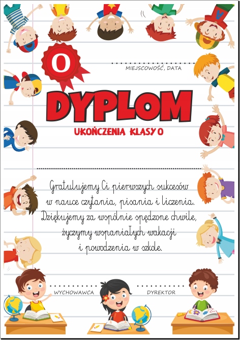 

Dyplom: Ukończenia klasy 0 (Dzieci wzór 2) A4