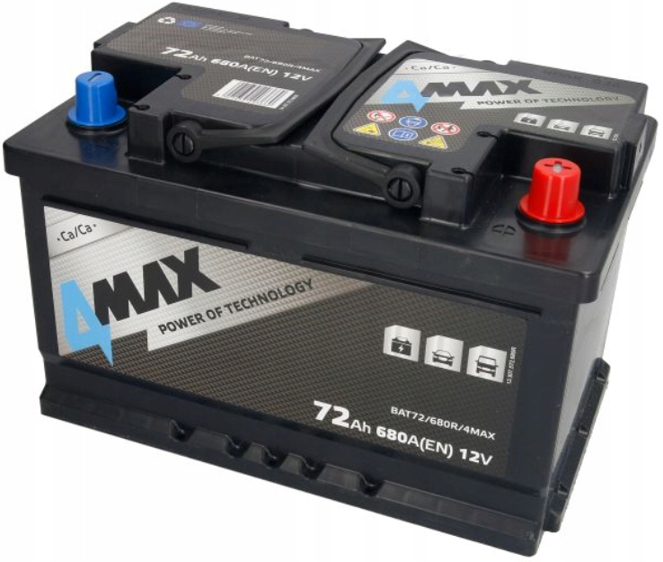 BAT72/680R/4MAX - Пусковая батарея 12V 72AH / 680A P+