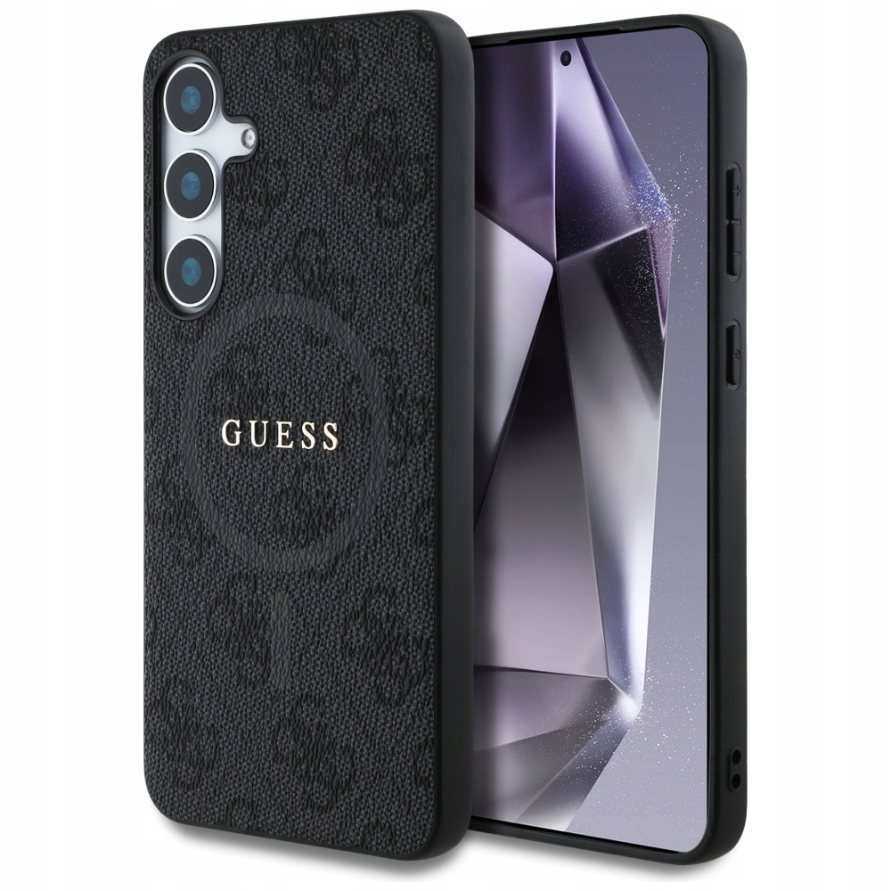 Pouzdro pro Samsung Galaxy S25 Guess Leather 4G MagSafe černé