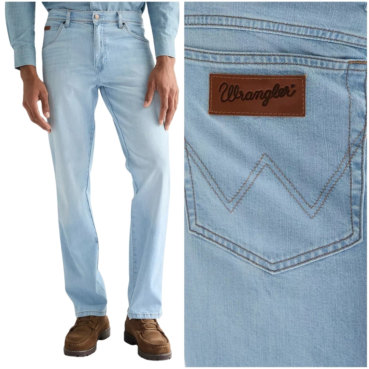 Wrangler Texas Bleach Lightweight klasické jednoduché džínové kalhoty W40 L32
