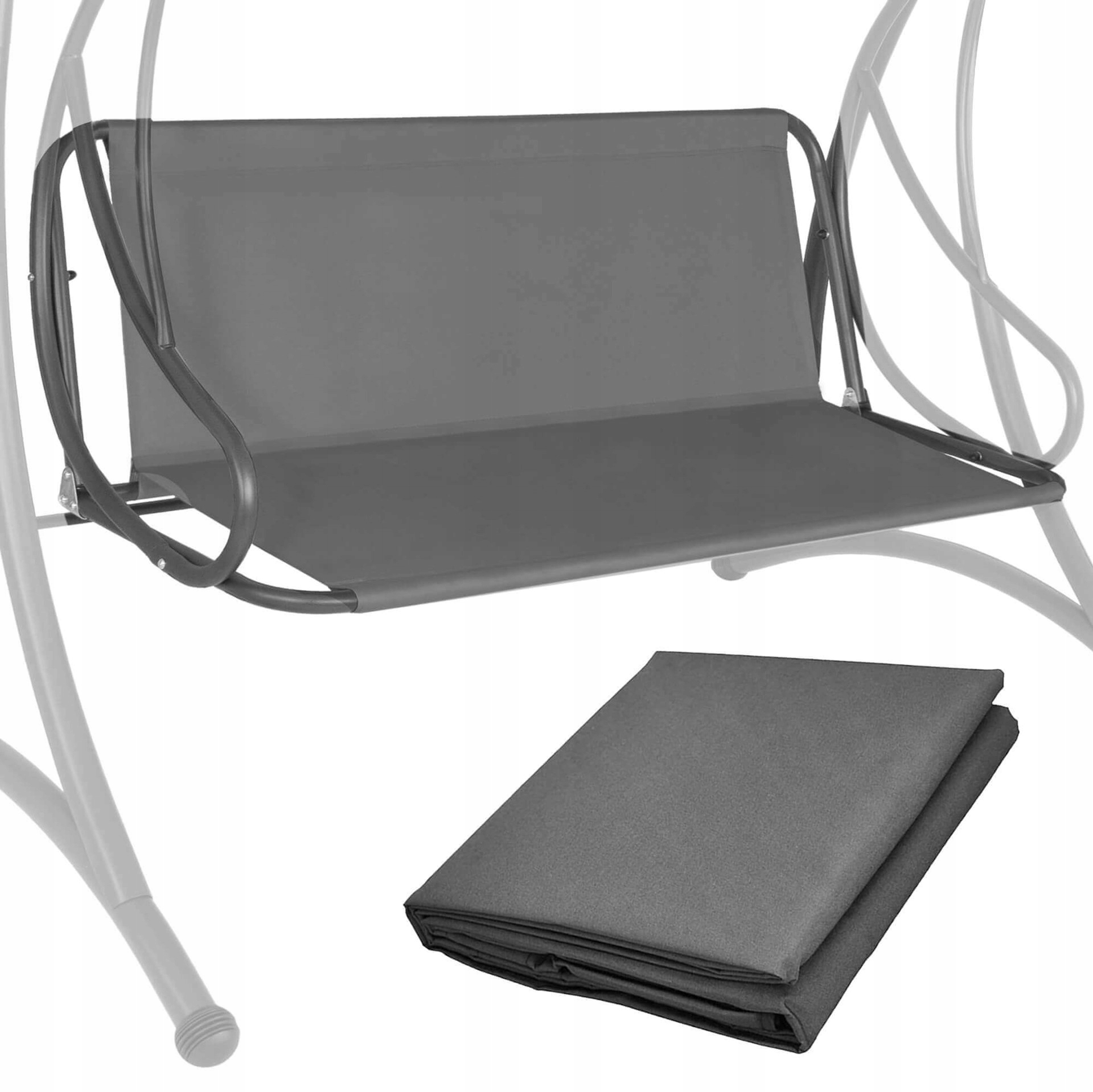 Siedzisko Na Huśtawkę 160x108 Szara Tkanina, Wytrzymałe, Ogrodowe