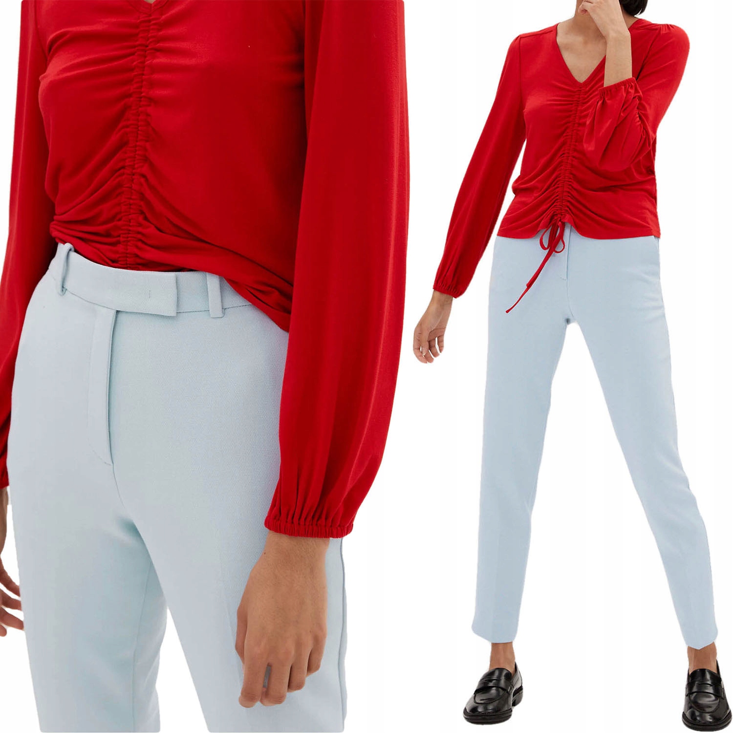 

M&s Błękitne Spodnie Chinosy Long XXL 44