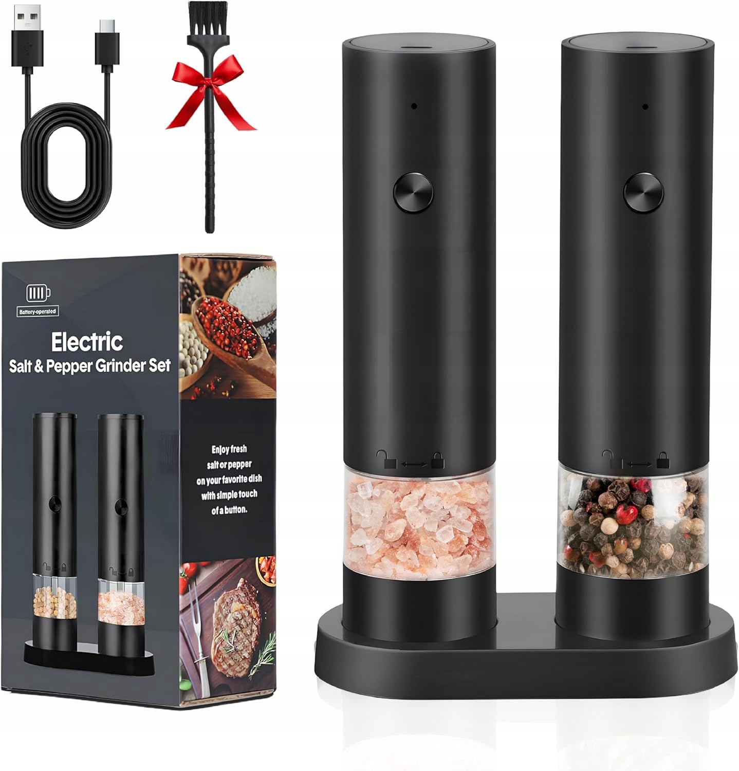 Elektrický Mlýnek Na Pepř 4 Režimy Hladkosti Usb Dobíjecí Piknik Bbq