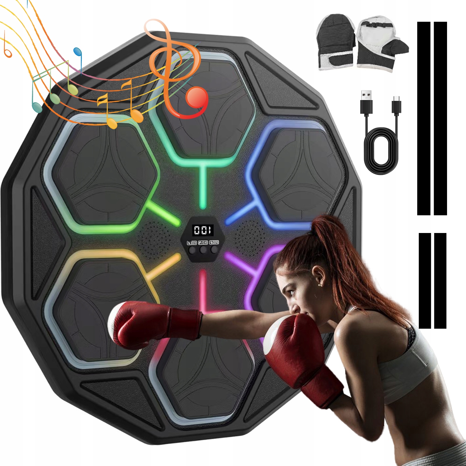 Maszyna Boksu Bluetooth 11 Ustawien Prędkości 3 Tryby Treningu Z Rękawicami
