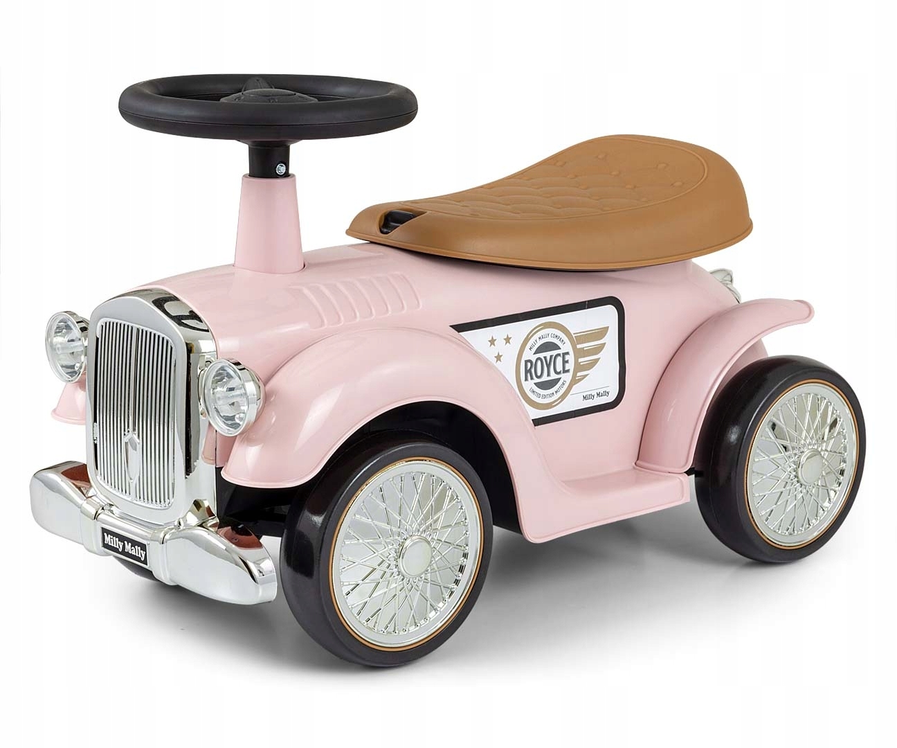 Jeździk dla dzieci samochód retro koła Eva Royce Pink Milly Mally