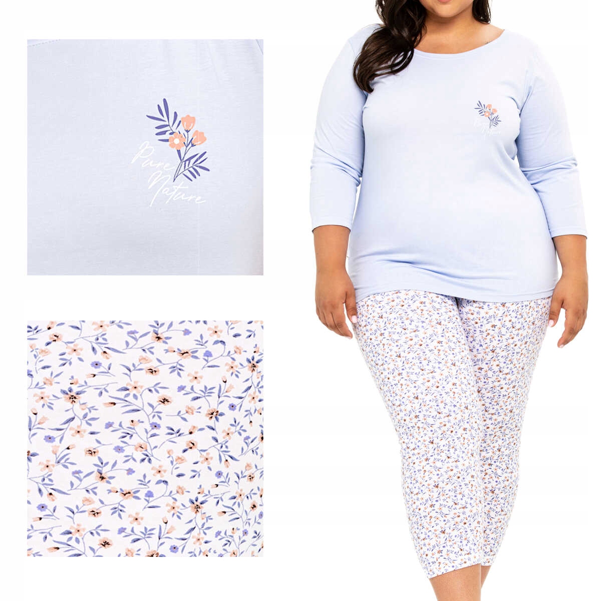 Taro Pyžamo Ariella 3256 modré 3XL