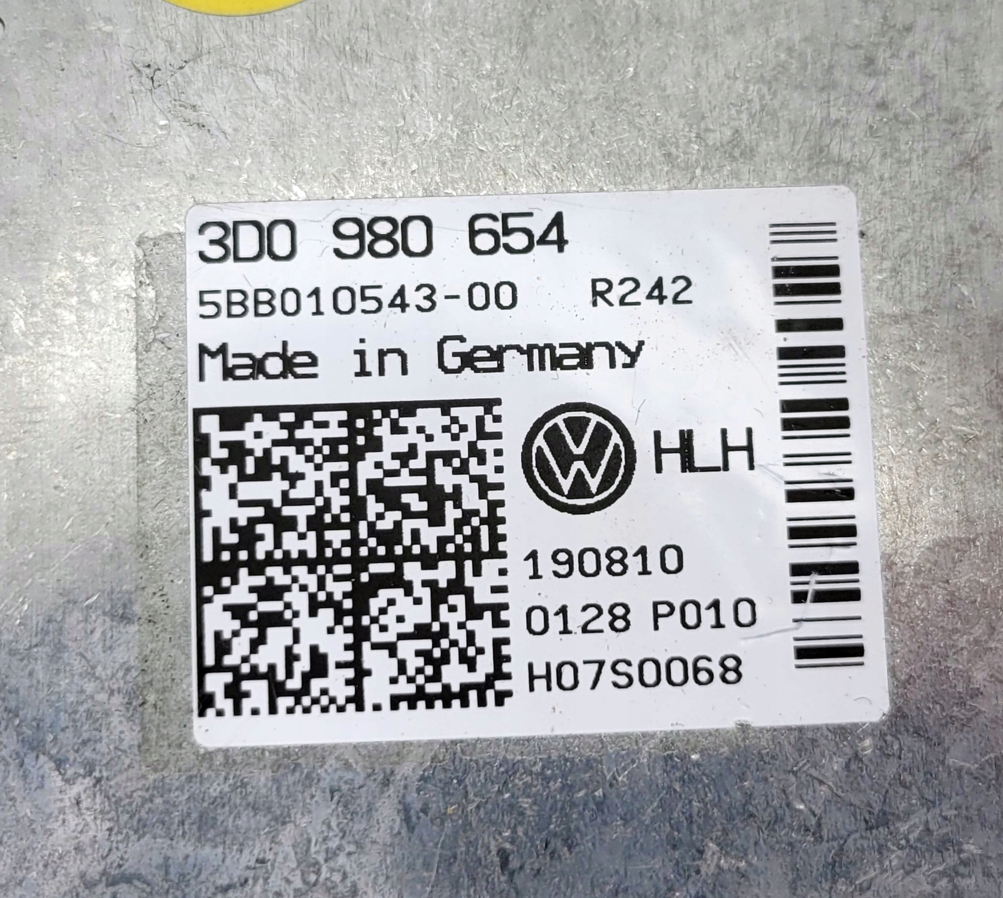 VW PHAETON II LIFT control unit module ASYSTENT supports KAMERA 3D0980654