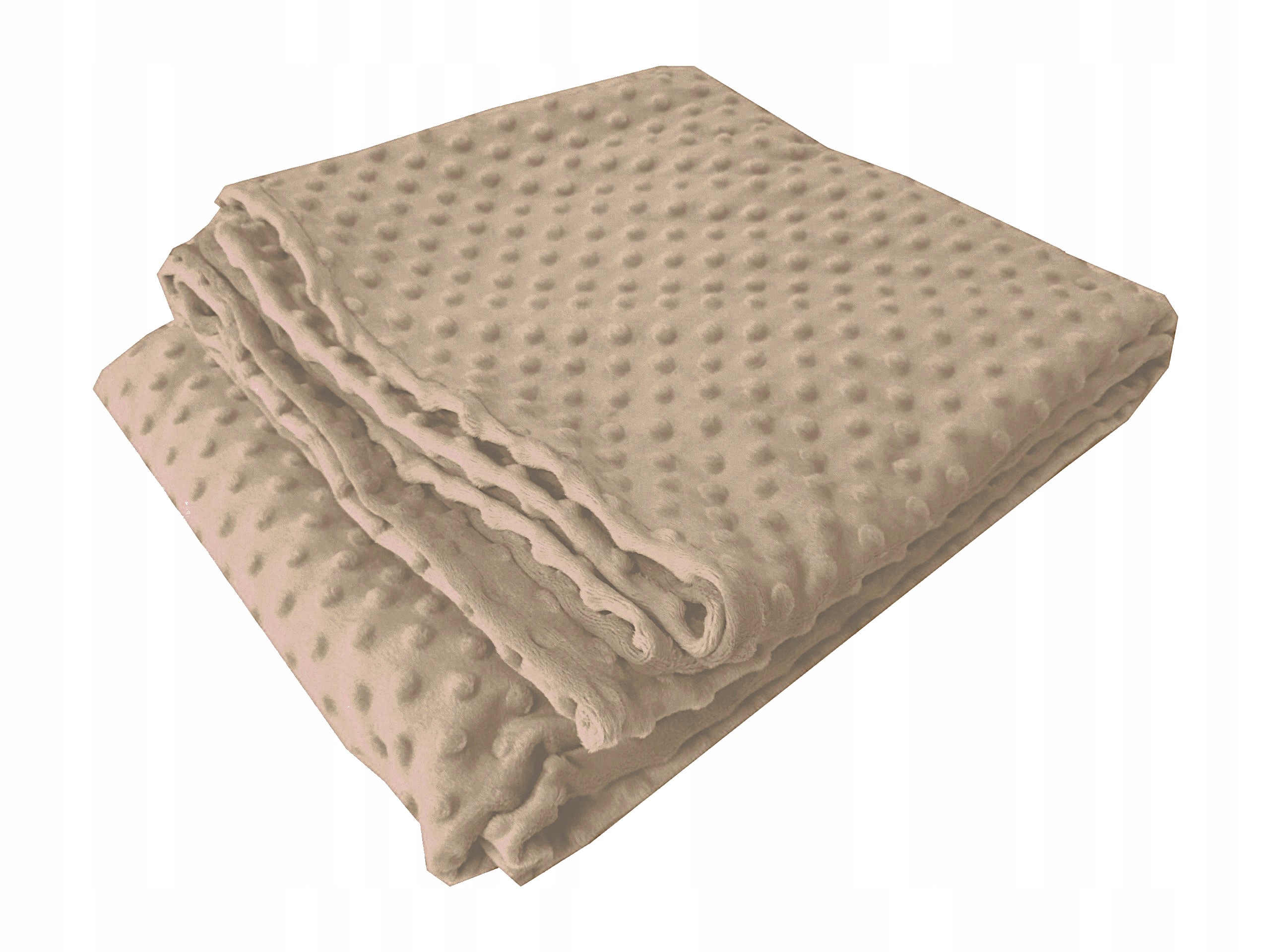 Koc Minky 160x200 Fleece kuličky přehoz pléd Béžový hnědý měkký teplý