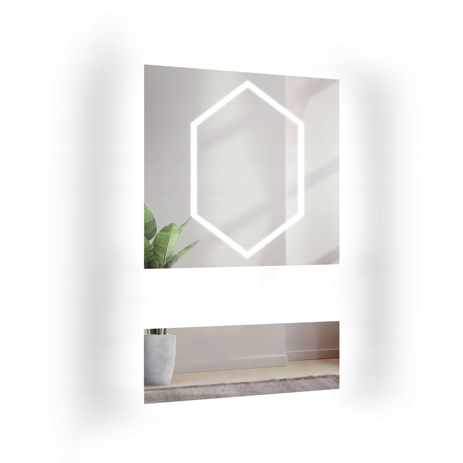 Obdélníkové Zrcadlo Gaze Glam pískované s Led podsvícením 90x150