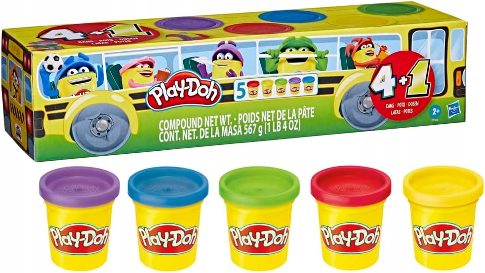 PLAY-DOH CIASTOLINA 4+1 ZESTAW - 5 RÓŻNYCH KOLORÓW - 5 TUB