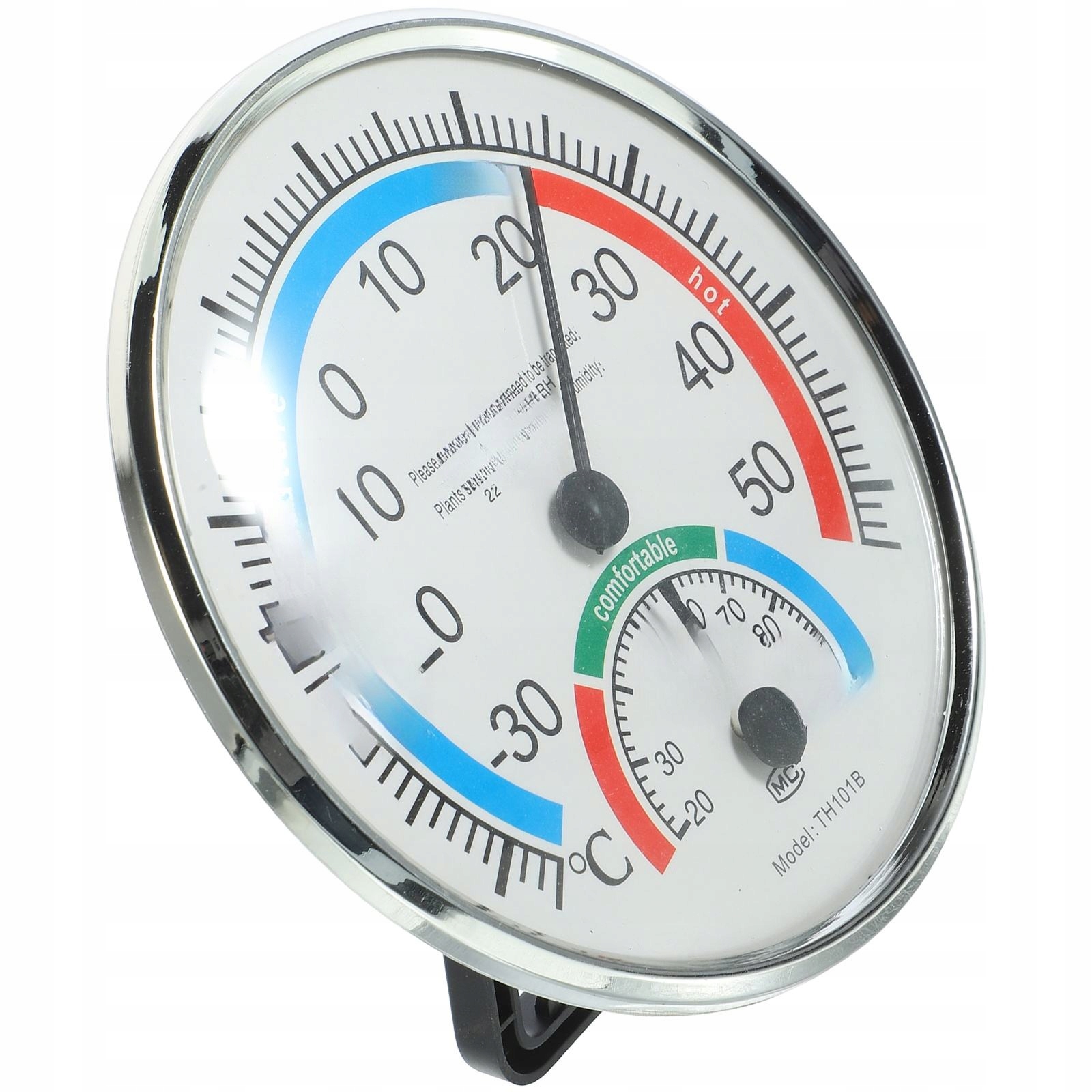 TERMOMETR I HIGROMETR 2w1 Z CZYTELNĄ SKALĄ - DO UŻYTKU WEWNĄTRZ I NA ZEWNĄTRZ