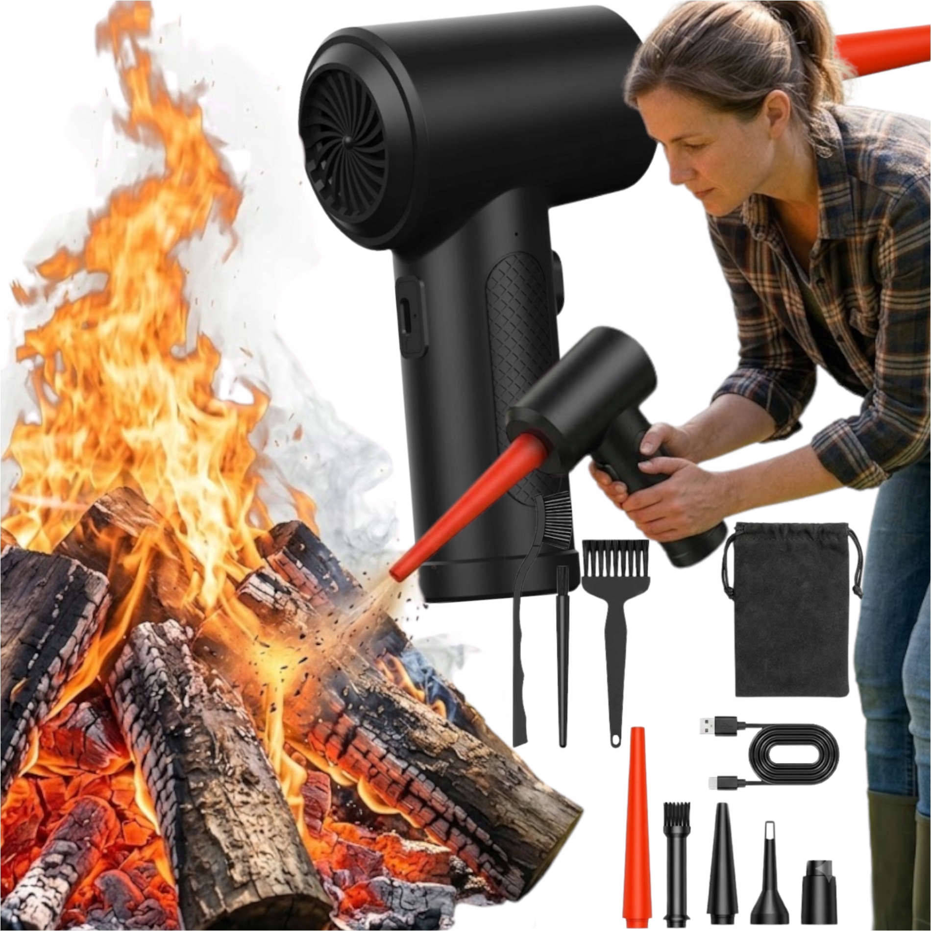 Výkonný Foukač Na Gril Bbq Bezdrátový, Akumulátorový