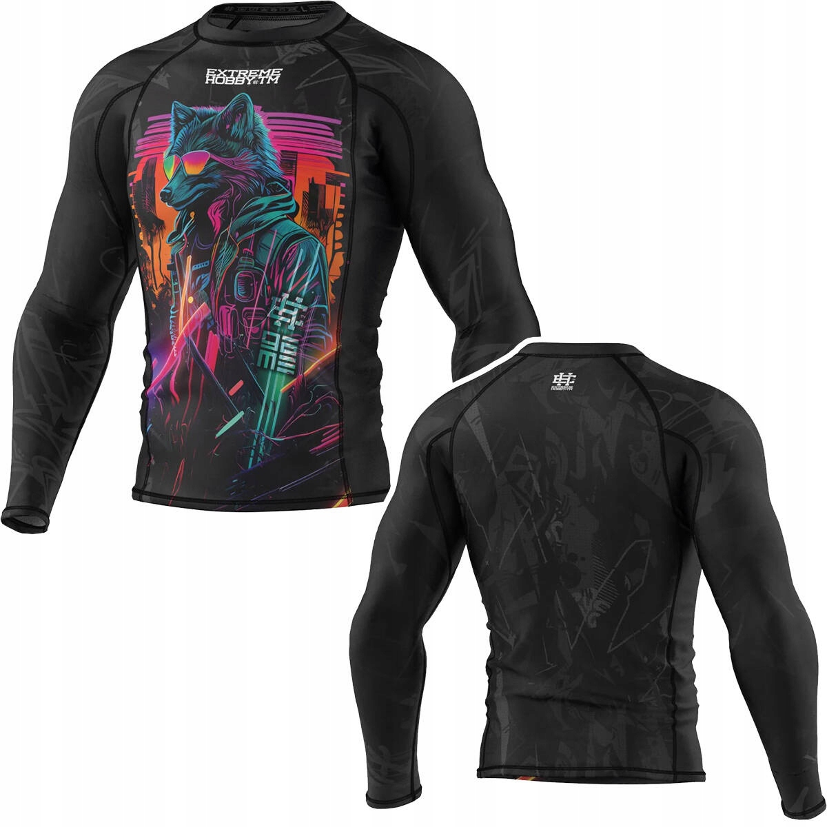 Rashguard z długim rękawem męski Extreme Hobby Black Wolf r. S