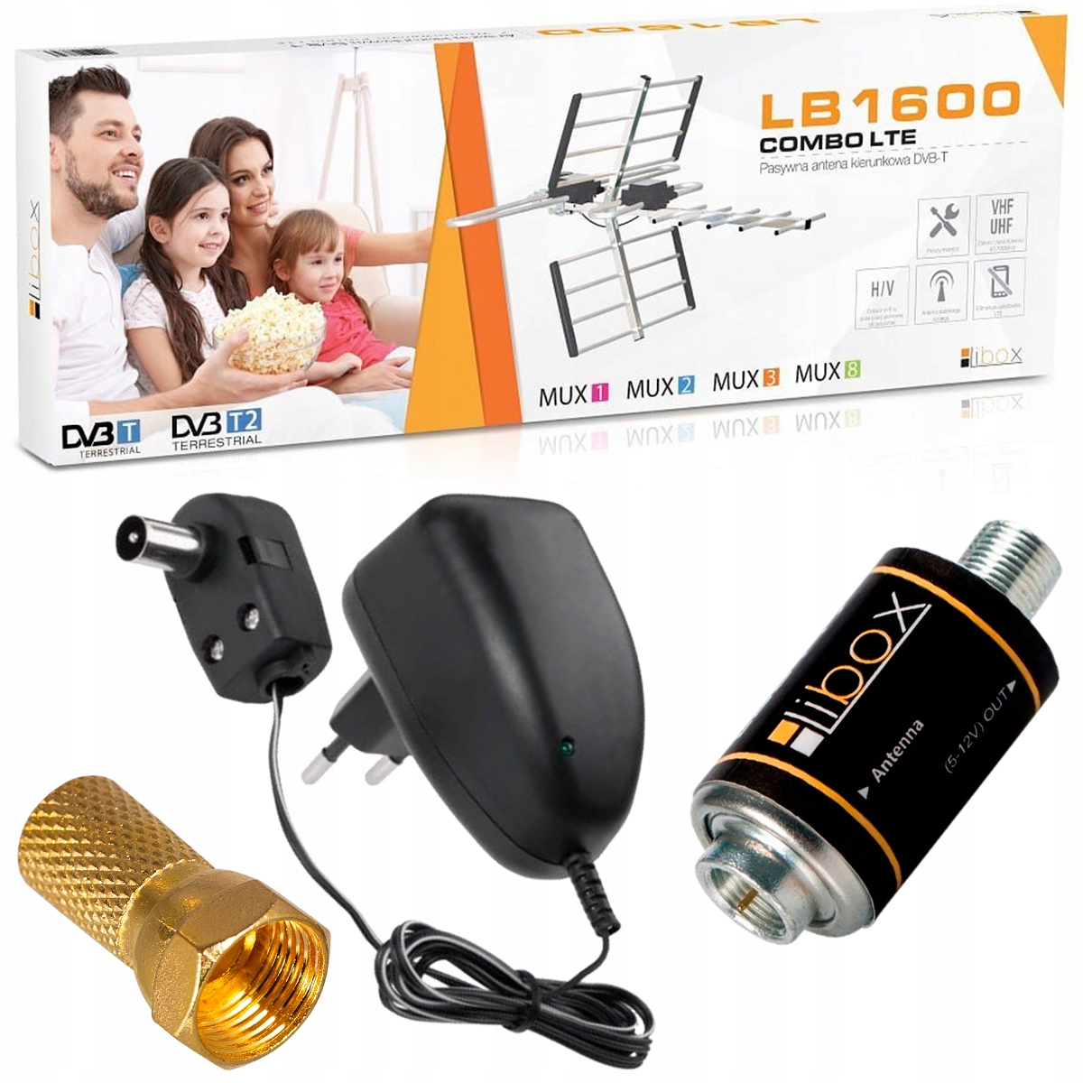 ANTENA TV KIERUNKOWA COMBO DVB-T2 MUX8 WZMACNIACZ Marka Inna