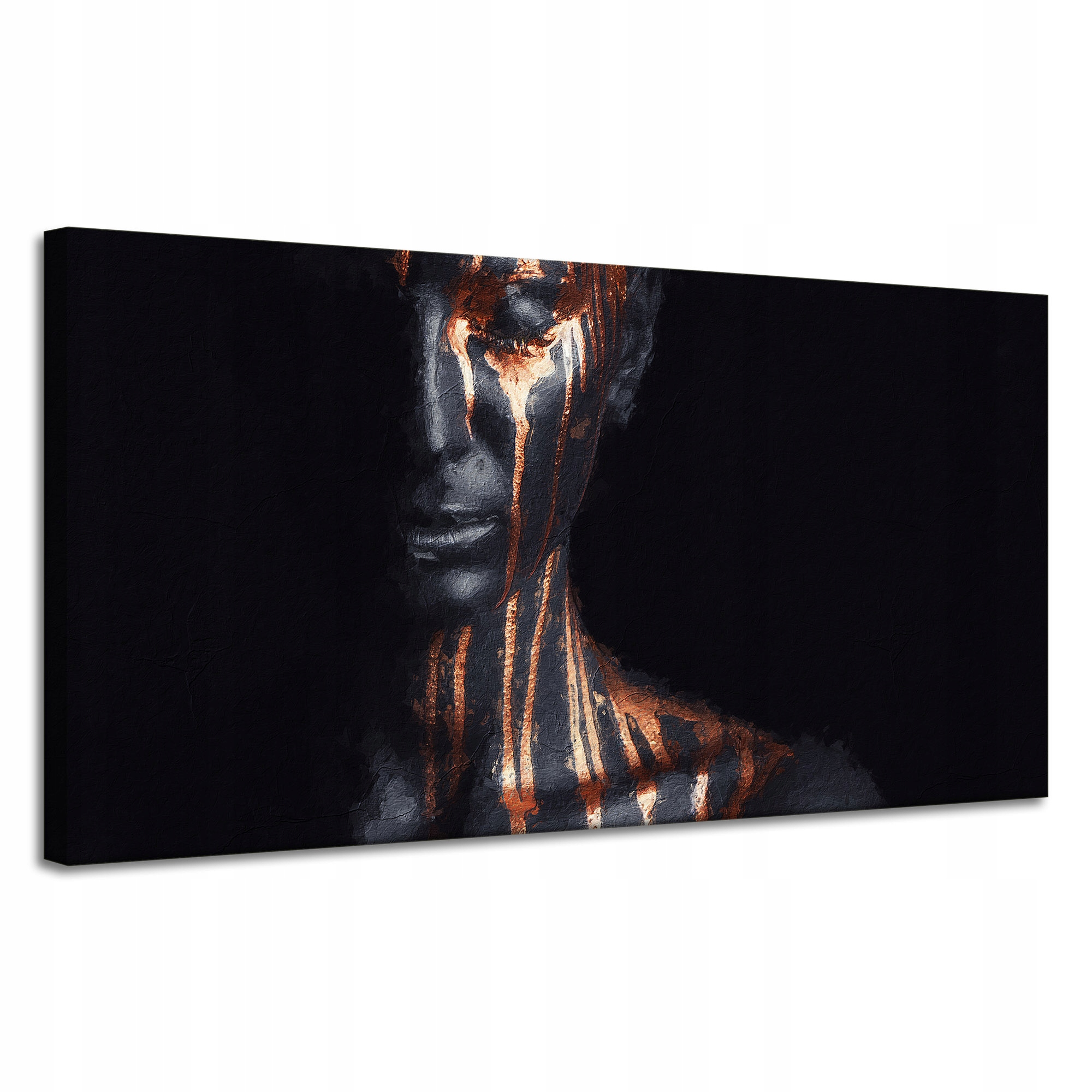 Obraz na plátně Černá žena Hnědé pruhy Umění 120x60 cm