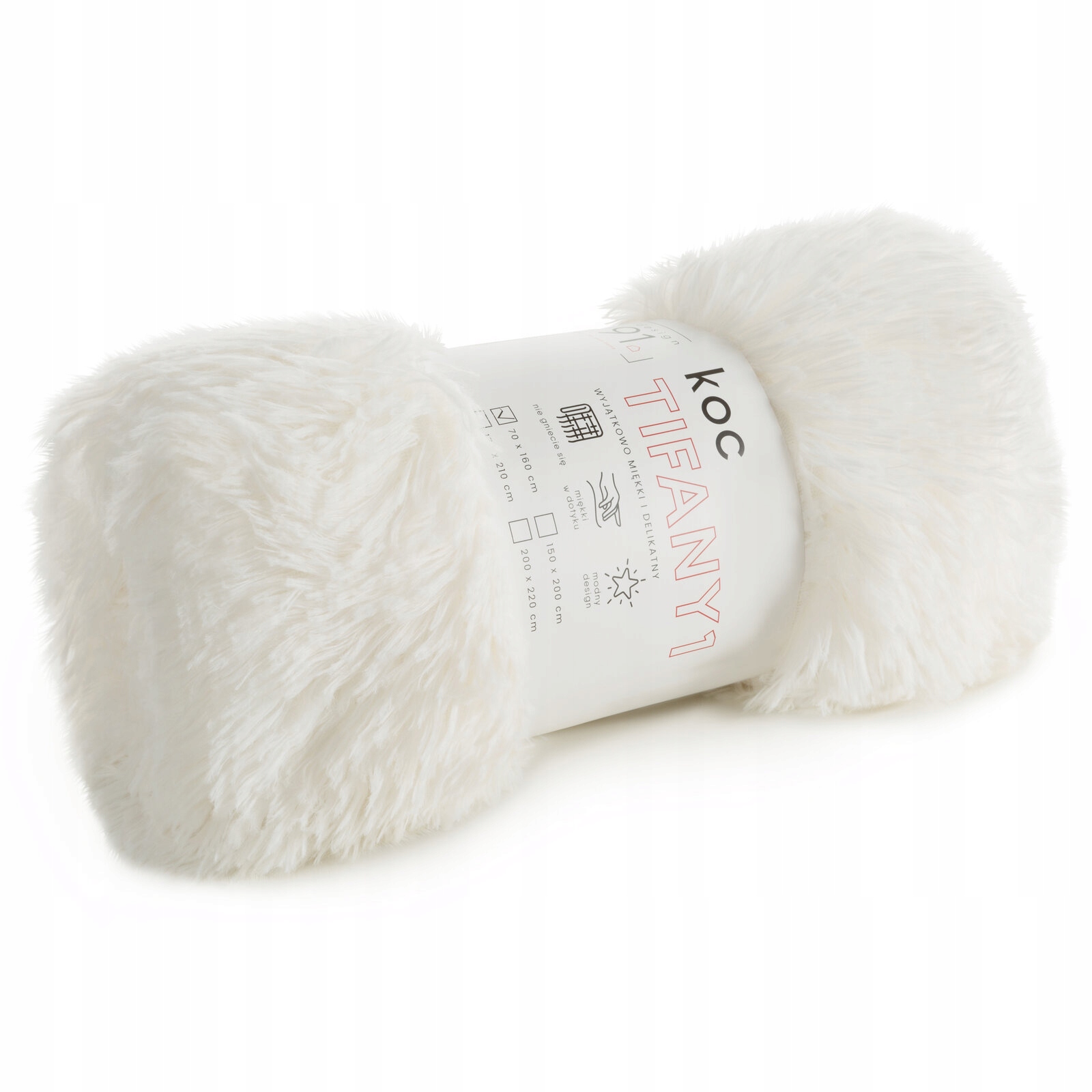 Koc narzuta włochacz 150 cm x 200 krem Szerokość produktu 150 cm