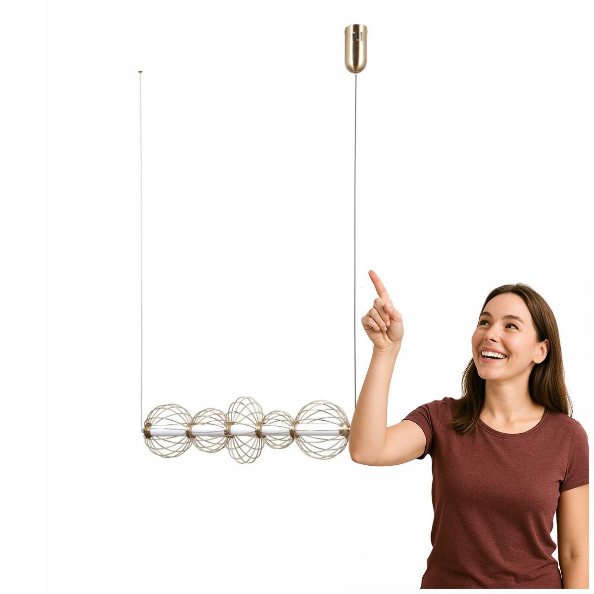 Zlatá závěsná lampa Rabel Led 18W Moderní Italux