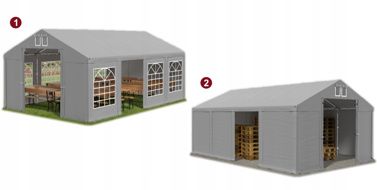 Namiot Garażowy 4x8 Magazynowy MAGNUS RÓŻNE KOLORY Wysokość 4.15 m