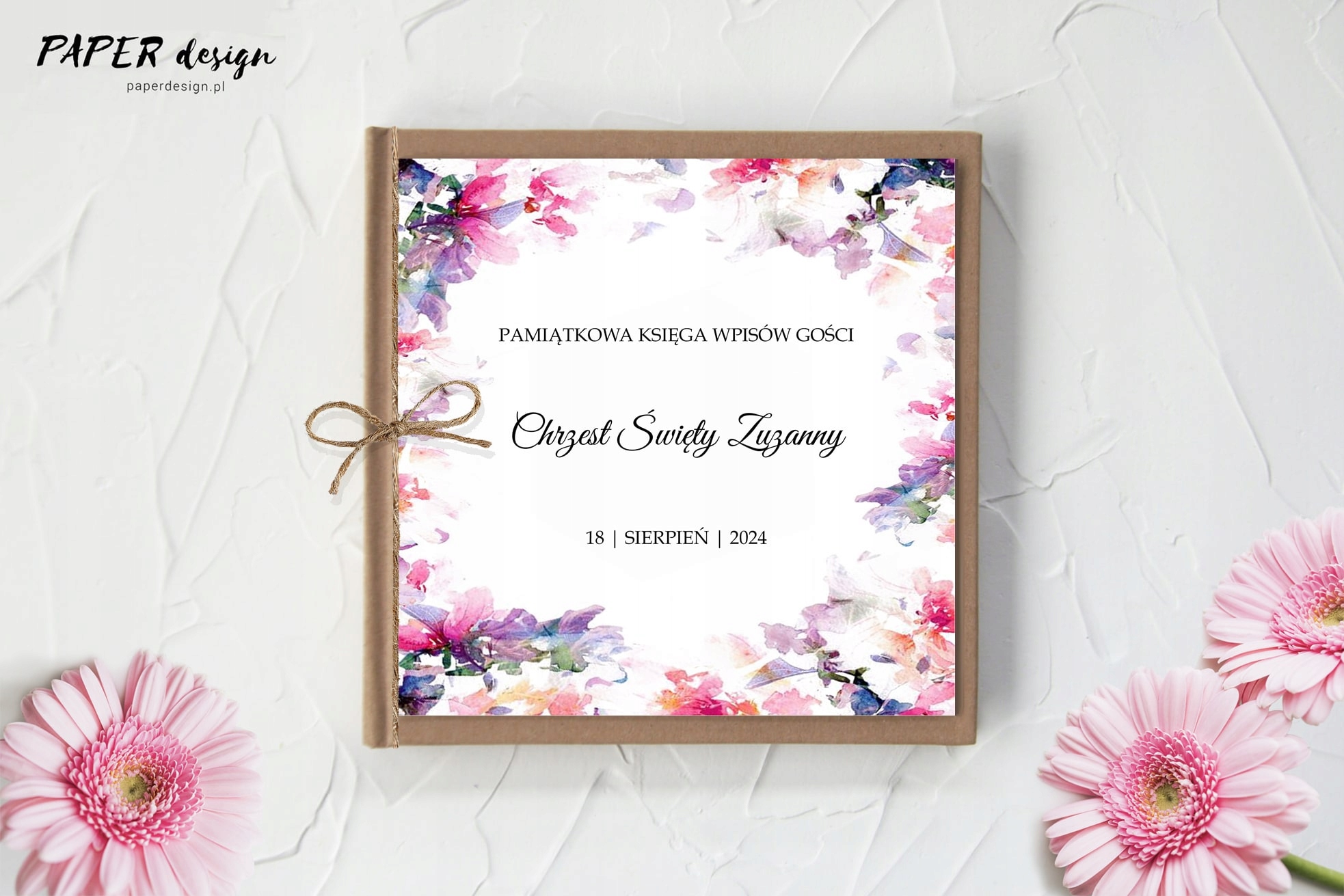 Księga gości na CHRZEST eko RUSTYK FLOWER Marka inna