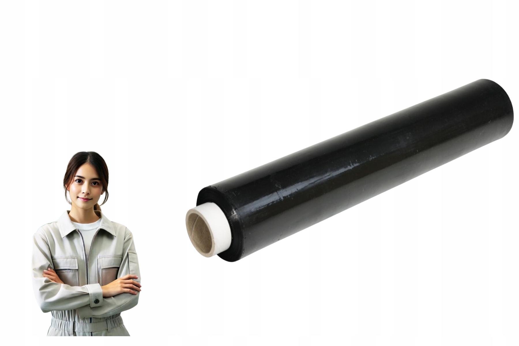 Folia Stretch Czarna Strecz Mocna 2,1 kg