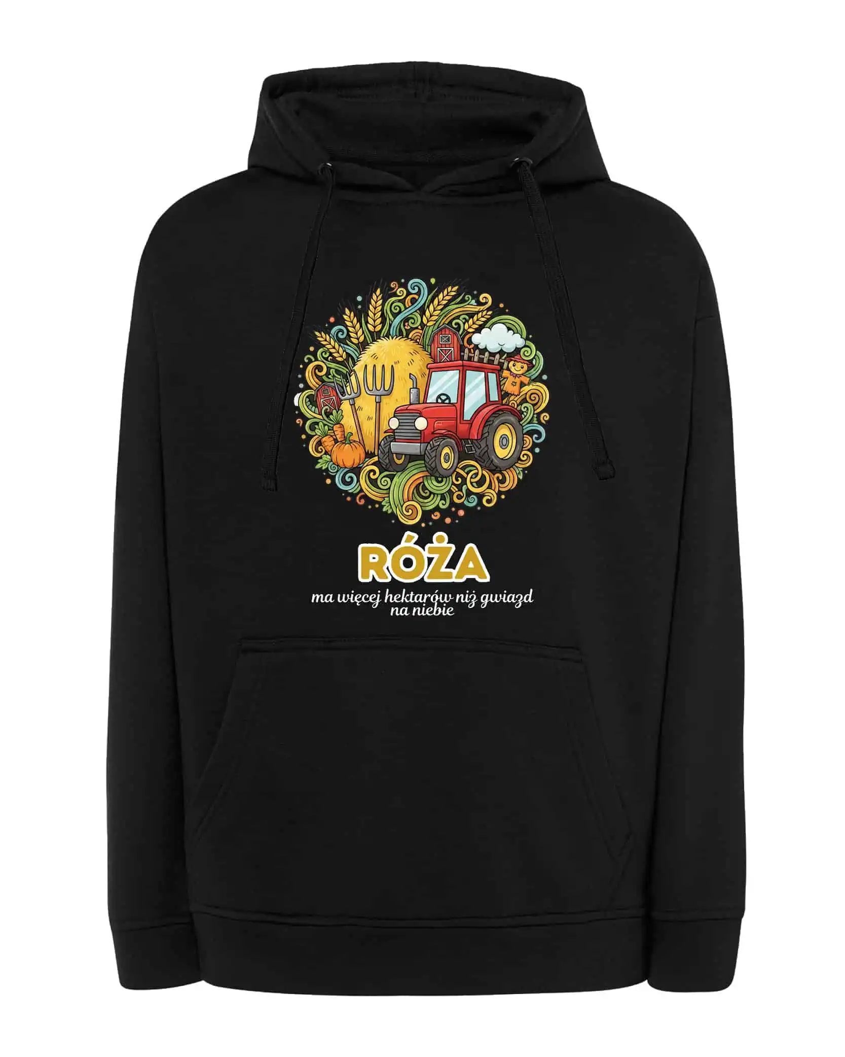 Mikina s kapucí Farmář Personalizovaná Ilustrační Černá M