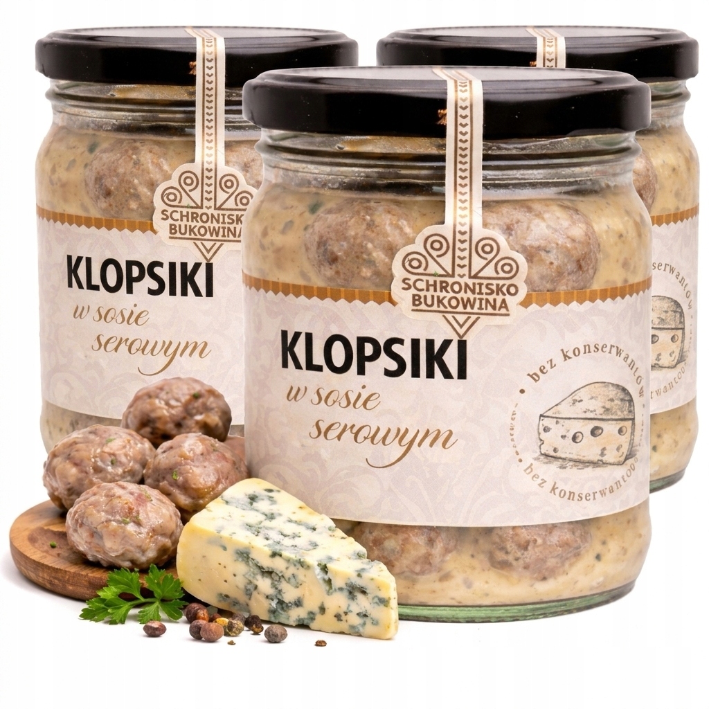 Mleté kotletky v sýrové omáčce, plísňový sýr zcela přírodní