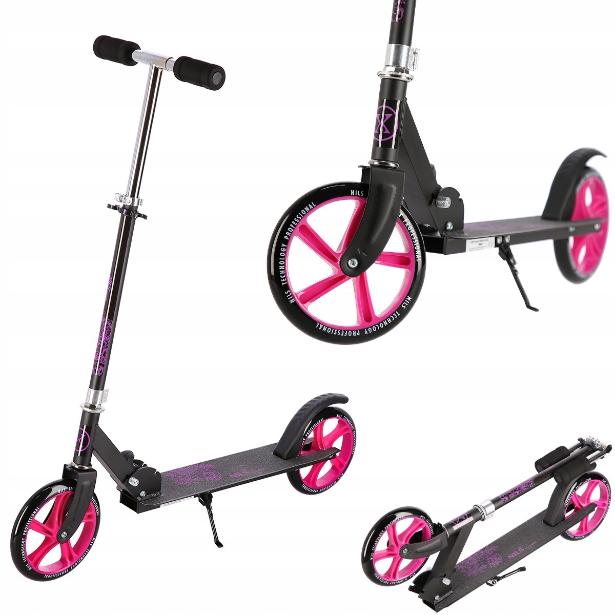 Hulajnoga Dla Dziewczynki Różowa Dziecięca Duże Koła 200 mm do 100kg