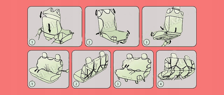 Pokrowce KOSZULKI samochodowe BAWEŁNA 2 SZTUKI Materiał bawełna