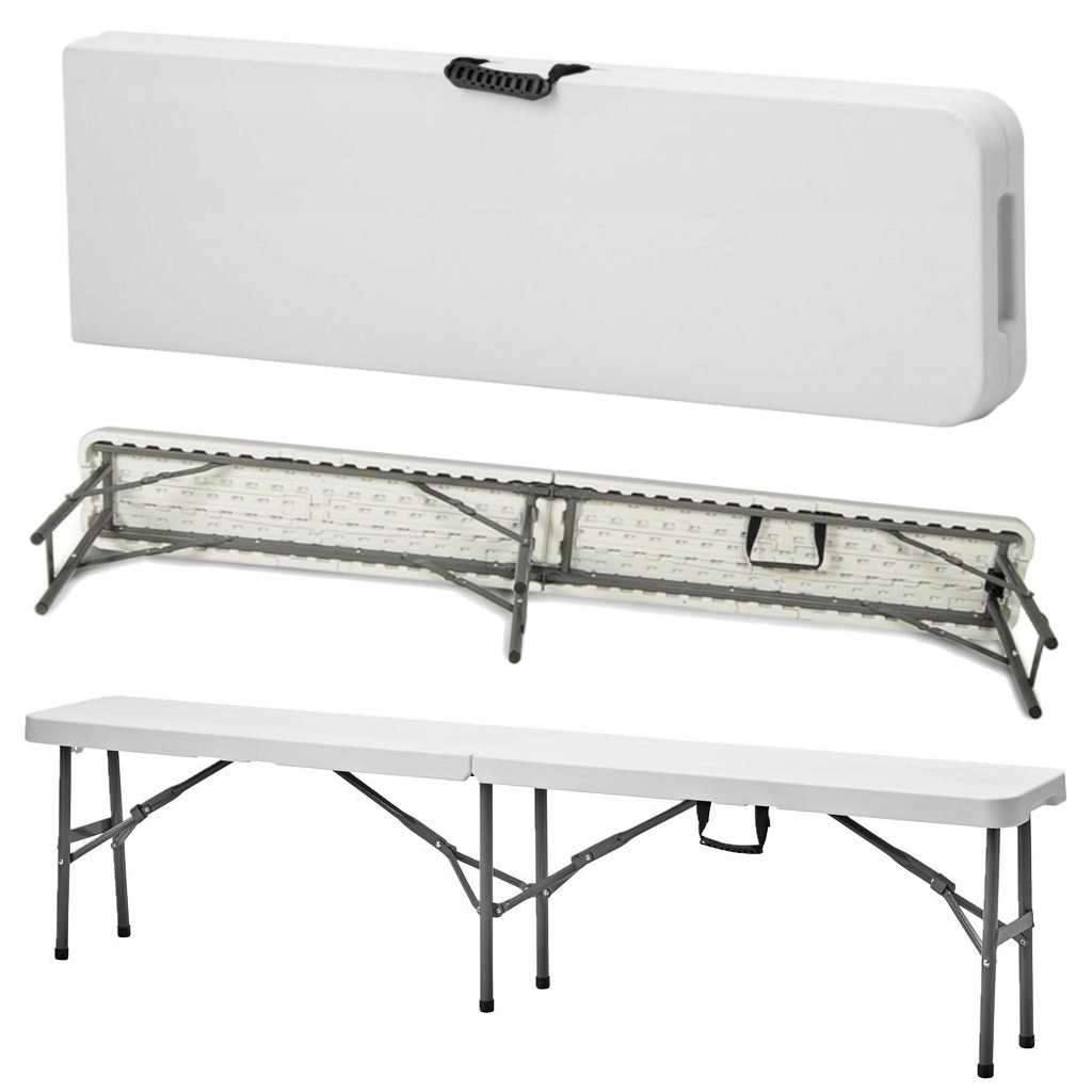 

Duża Ławka Cateringowa Turystyczna Składana Biała