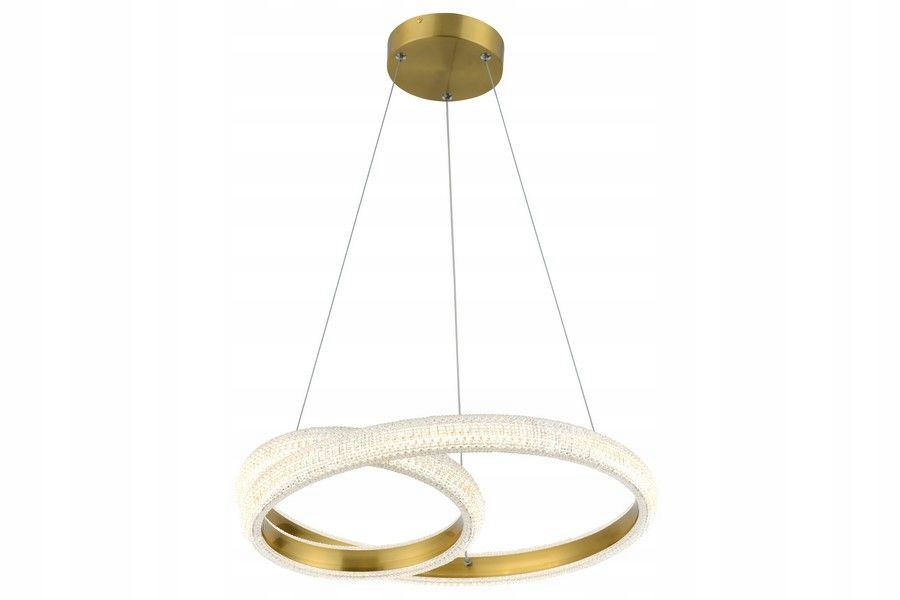 Reality Závesná lampa Auxerre Led 36W zlatá s kryštálikmi, Glamour
