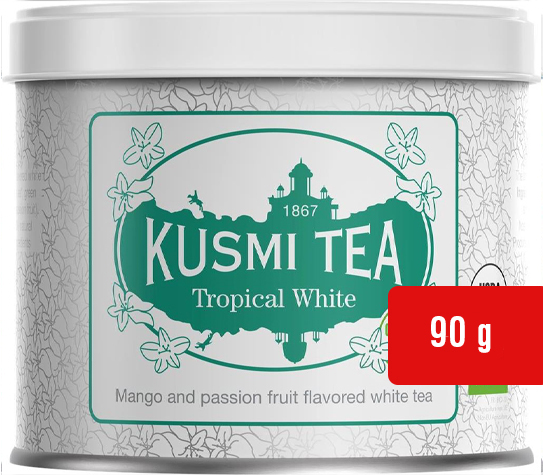 Čaj Tropical Kusmi Plechovka Tropické ovoce Marakuja Mango
