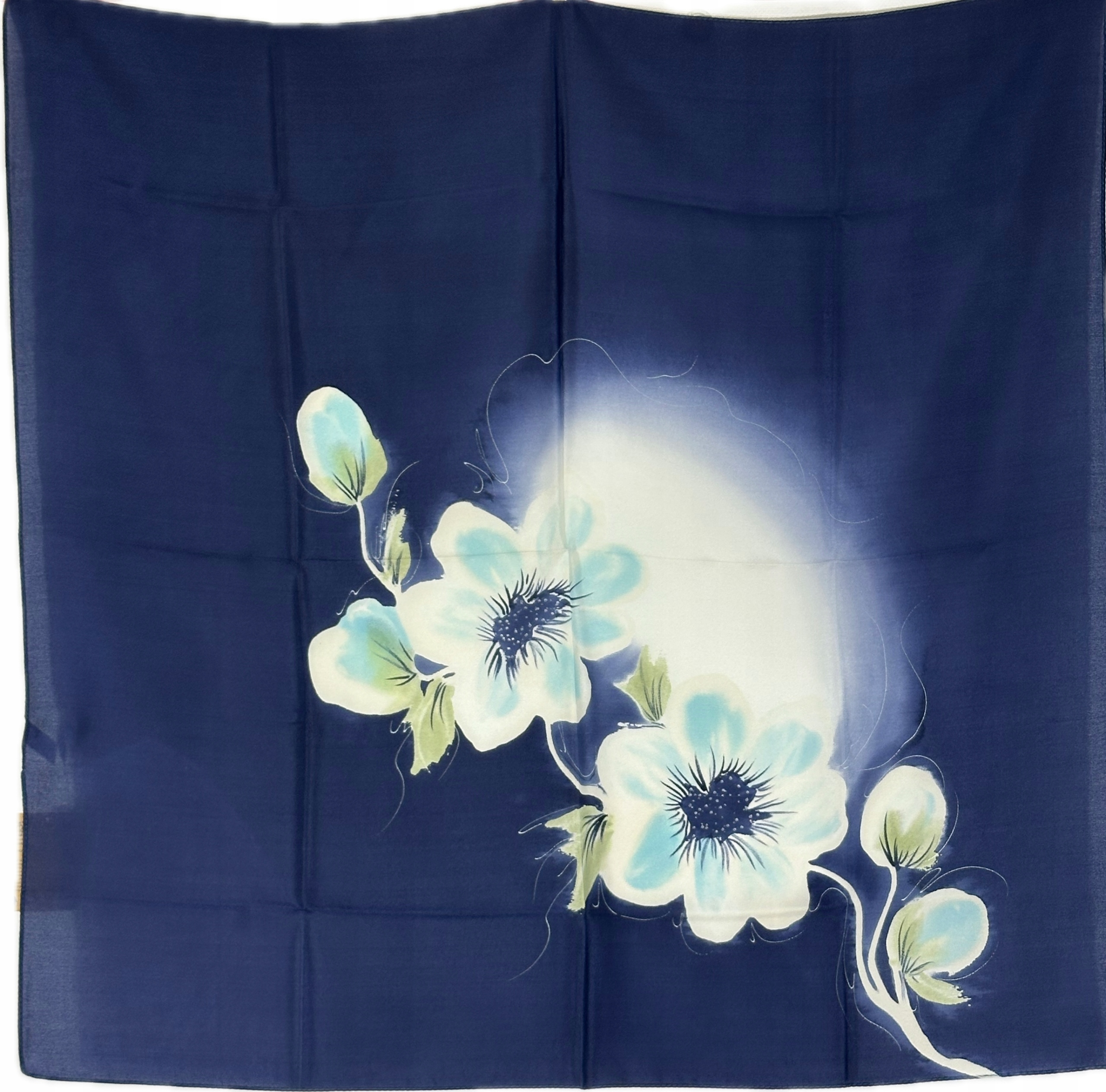 Milanówek šátek hedvábí polský klasický námořnická modrá 70x70