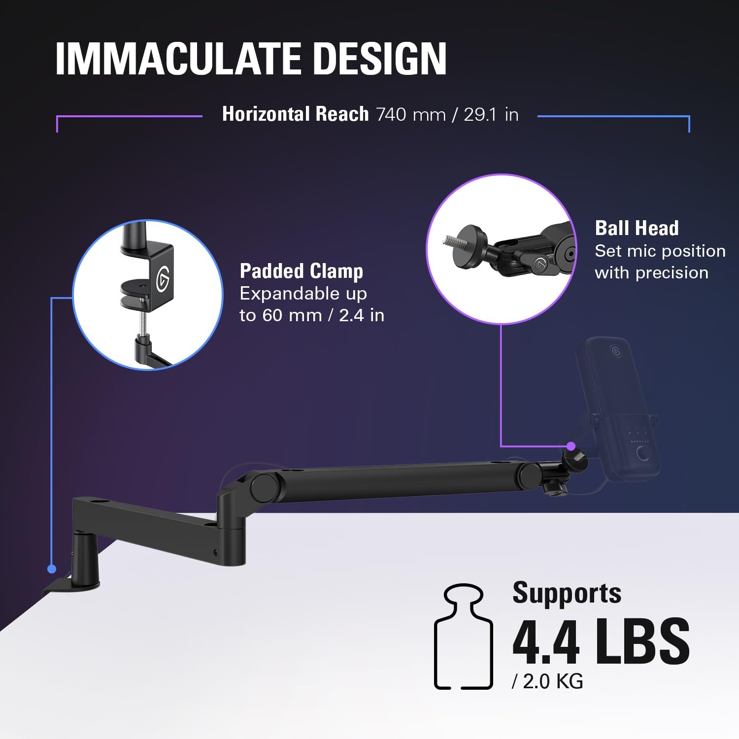 ELGATO Wave Mic Arm LP Premium Ramię Mikrofonowe Do Podcastów i Streamingu — miniatura 5