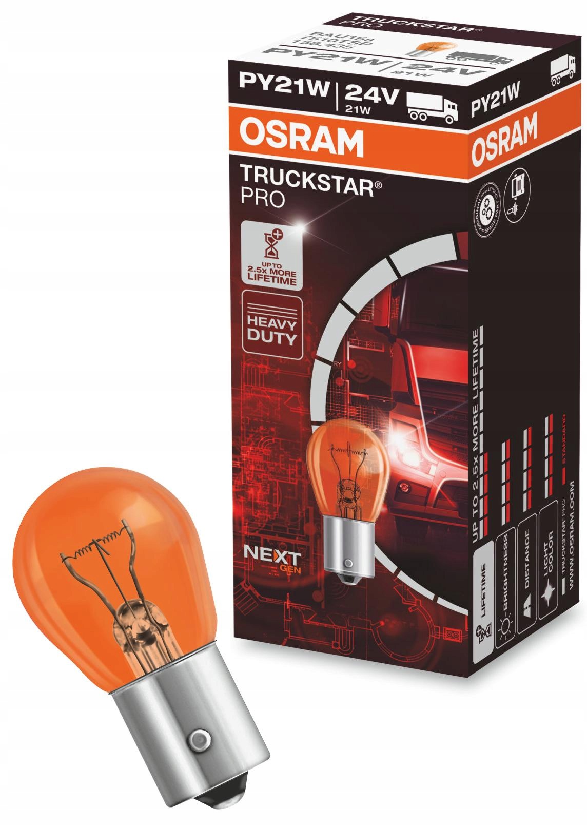 Osram Truckstar Pro Żarówka PY21W 24V 21W