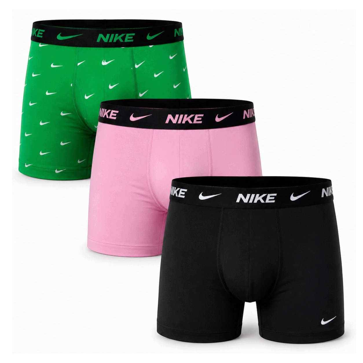 Nike Pánské Boxerky Trunk 3PK Černé/růžové/zelené r.XL